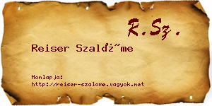 Reiser Szalóme névjegykártya